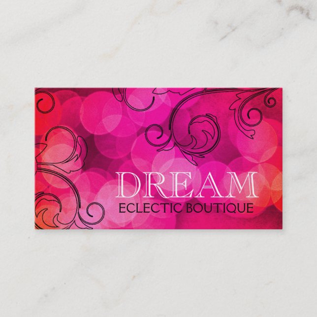 311 Dream in Lights Pink Pearl Shimmer Paper Business Card (Front)
