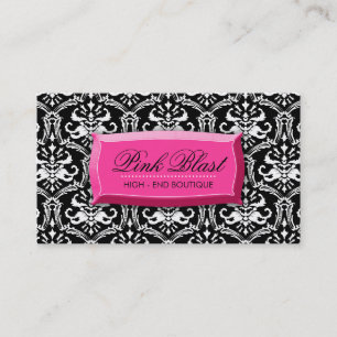 311 Elegant Pink Blast Damask Hott Pink Business Card