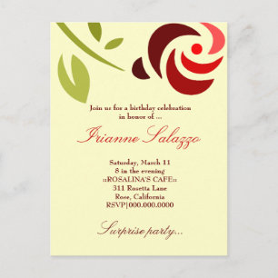 311-ELEGANT ROSE INVITATION POSTCARD
