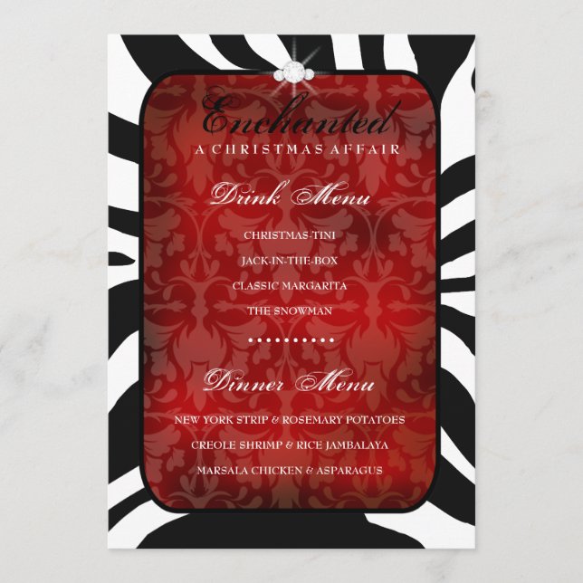 311 Enchanted Red Dinner / Drink Menu (Front)