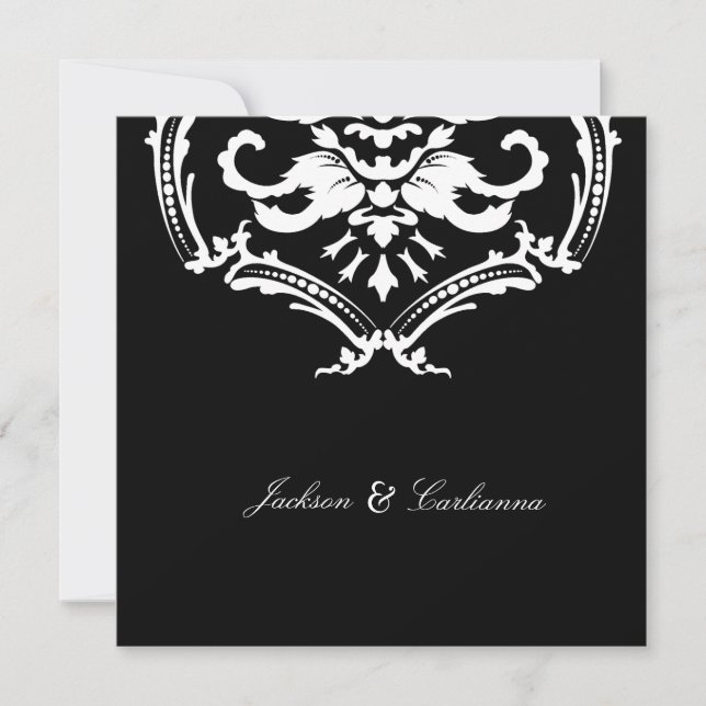 311 Exquisite Black Damask Invite (Front)