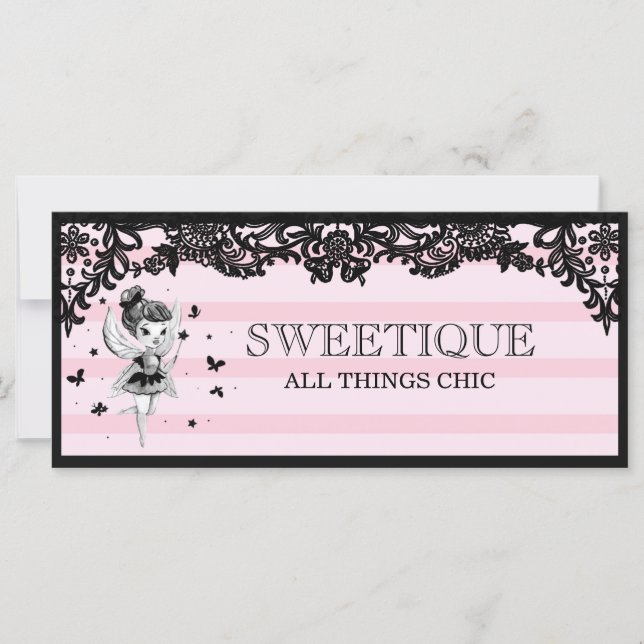 311 Fairy Sweetique Pink Stripes Gift Certificate  (Front)