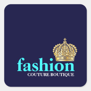 311 Fashionably Bold Tiara Navy Blue Square Sticker