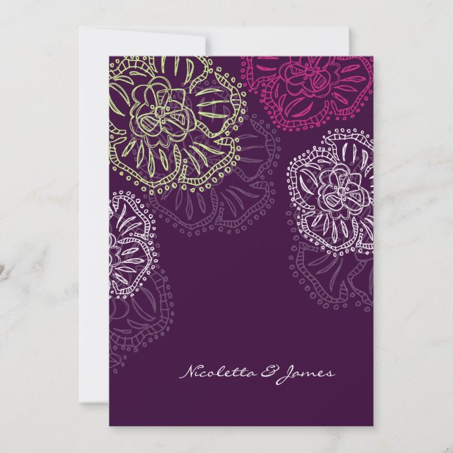 311-Floral Flatter Invitation | Purple (Front)