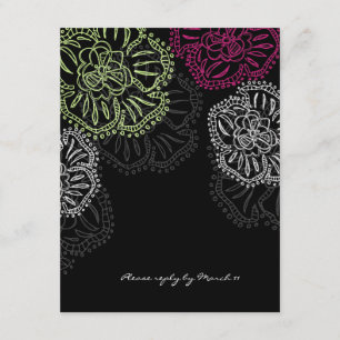 311-Floral Flatter RSVP Card   Elegant Noir