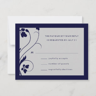 311-Floral High-Rise RSVP Midnight Blue & Grey Card