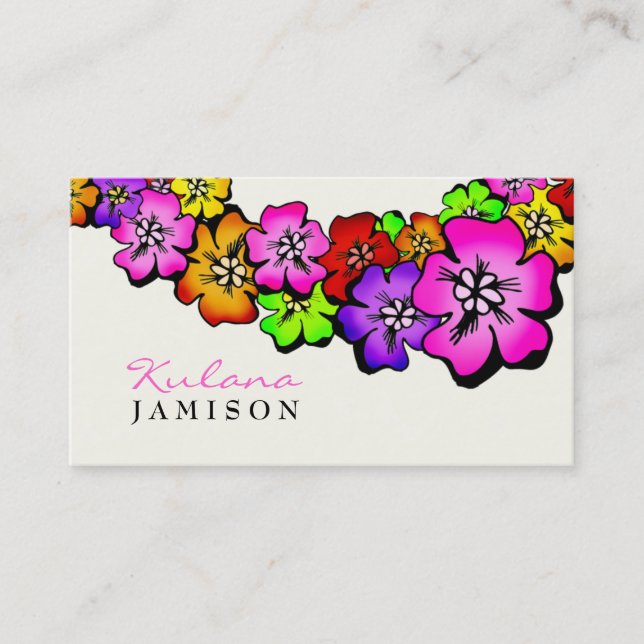 311 Flower Shower Lei Cream Business Card (Front)