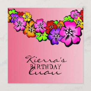 311-Flower Shower Lei Invitation   Passion Pink