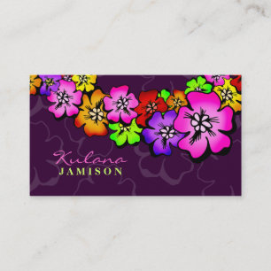 311-Flower Shower Lei   Purple Business Card