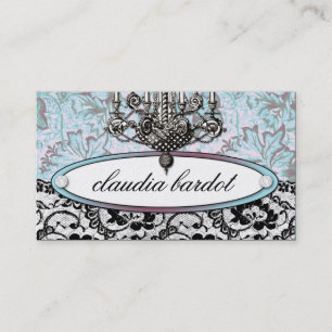311-Frenchie Budoir Vintage Turquoise Business Card