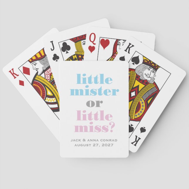 311 Gender Reveal Little Mister, Little Miss Playing Cards (Back)