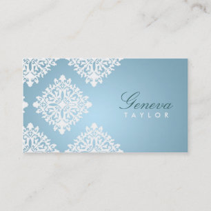311-Geneva Iced Blue Damask Business Card