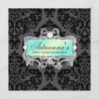 311 Glam Aqua Lime Damask Diamonds