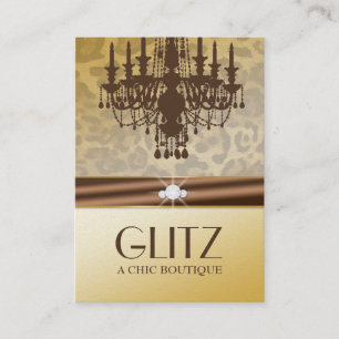 311-Glitz Boutique - Leopard Diamond Chocolate Business Card
