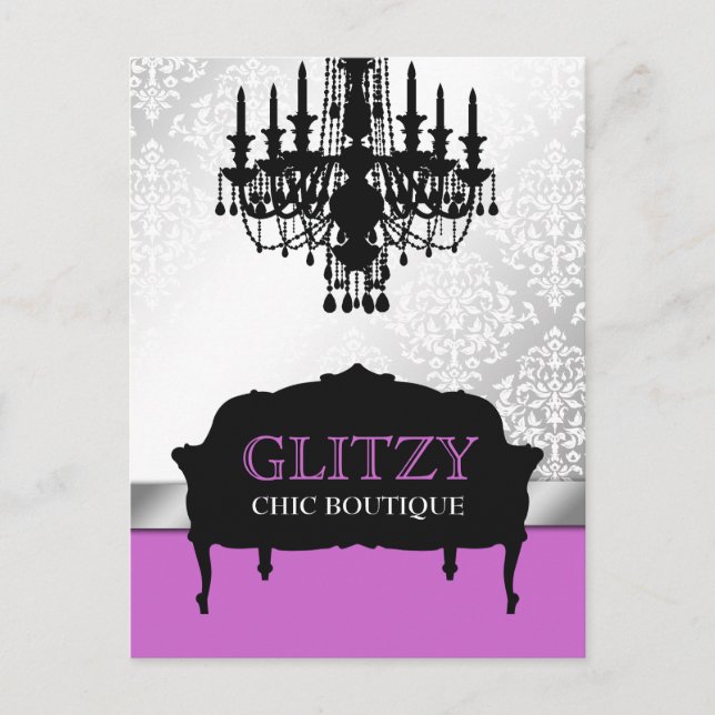 311 Glitzy Chic Boutique Purple Postcard (Front)