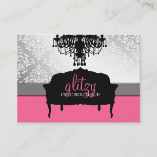 311 Glitzy Chic Boutique - Rose Pink Business Card