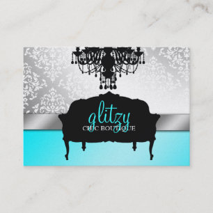311 Glitzy Chic Boutique Turquoise Metallic Business Card