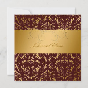 311-Golden diVine Chocolate 5.25 x 5.25 Invitation