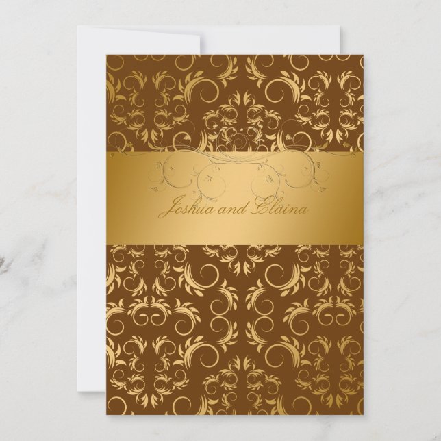 311-Golden diVine | Chocolate Invitation (Front)