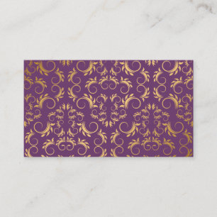 311-Golden diVine Eggplant Purple Place Card