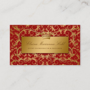 311-Golden diVine Sweet Cherry Red Business Card