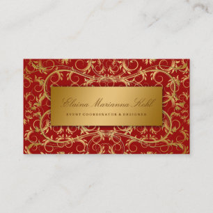 311-Golden diVine Sweet Cherry Red Business Card
