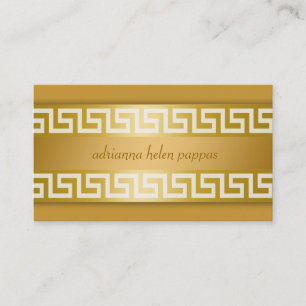 311-Golden Greek Key Business Card