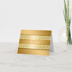 311-Golden Greek Key Thank You Card