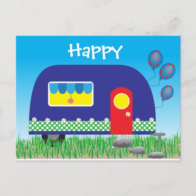 311 Happy Camper Cute Cool Gifts Postcard (Front)