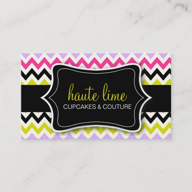 311 Haute Chevron Pattern Business Card (Front)