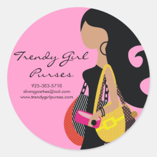 311-HIGH FASHIONISTA Purses Classic Round Sticker