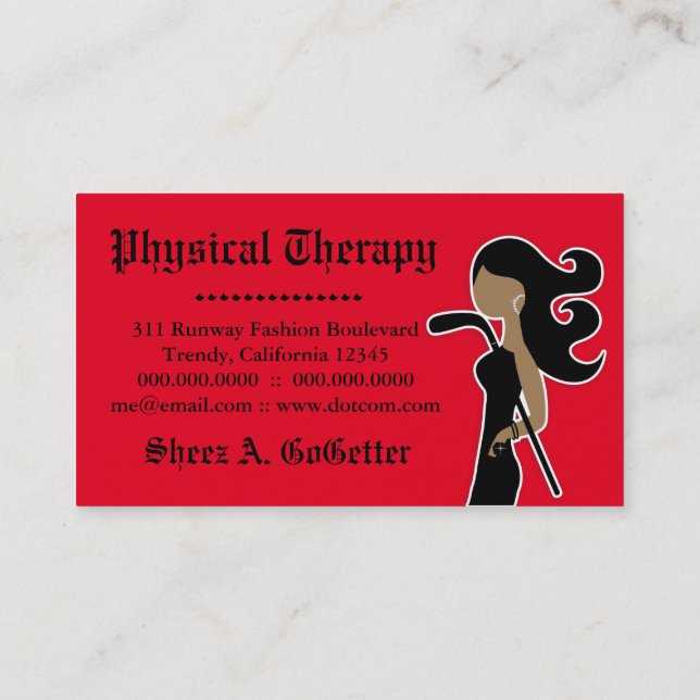 311 Hockey Fashionista Bling Red Zebra Business Business Card (Back)