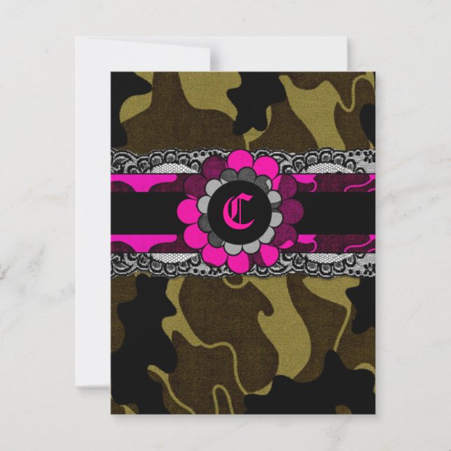 311-Hott Pink Camo Invitation (Front)