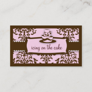 311 Icing on the Cake 3 Tier Chocolate Baby Pink Business Card