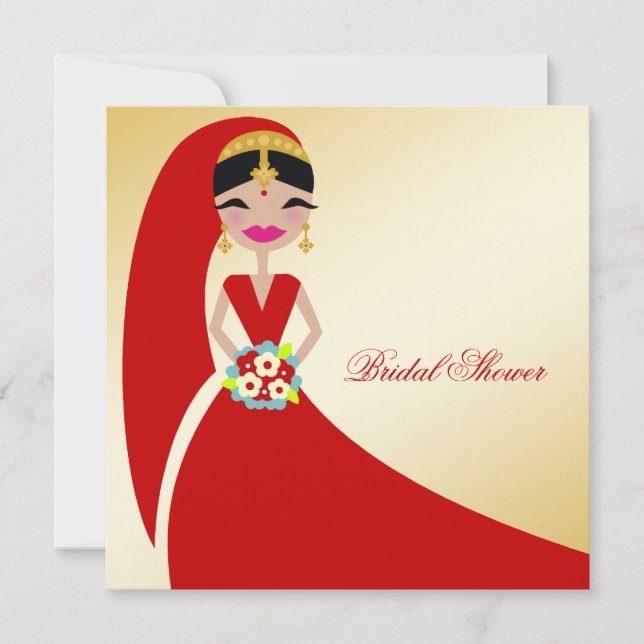 311-Indian Beauty | Bridal Shower Invitation (Front)