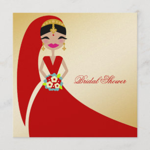 311-Indian Beauty   Bridal Shower Invitation