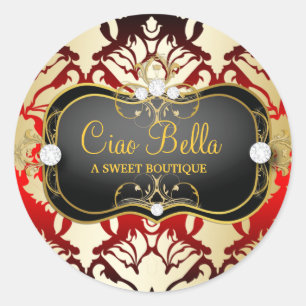 311 Jet Black Ciao Bella Cherry Sass Classic Round Sticker