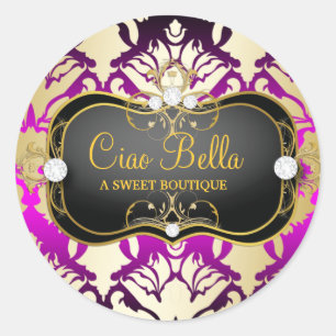 311 Jet Black Ciao Bella Pink Sass Classic Round Sticker