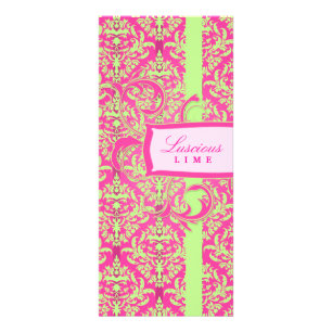 311 Julianna Lusciously Lime & Pink Damask Rack Card