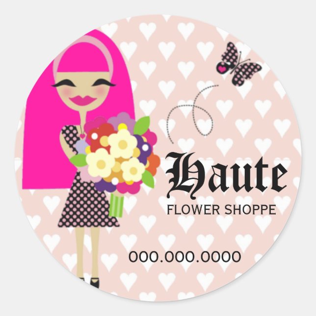 311-KILA | FLOWER & BUTTERFLY INTERCHANGEABLE CLASSIC ROUND STICKER (Front)