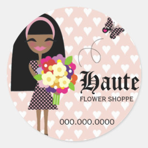 311-KIRA FLOWER & BUTTERFLY INTERCHANGEABLE CLASSIC ROUND STICKER