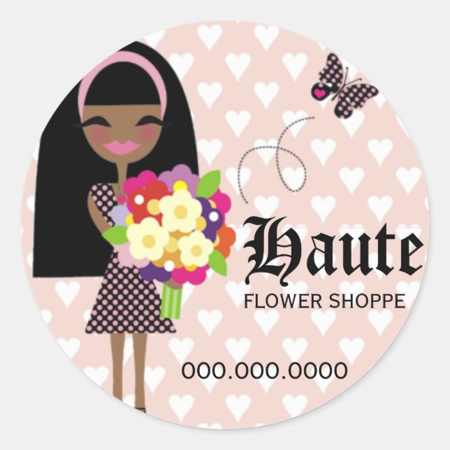 311-KIRA | FLOWER & BUTTERFLY INTERCHANGEABLE CLASSIC ROUND STICKER (Front)