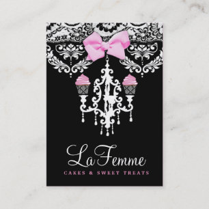 311 La Femme Cakes Black Business Card
