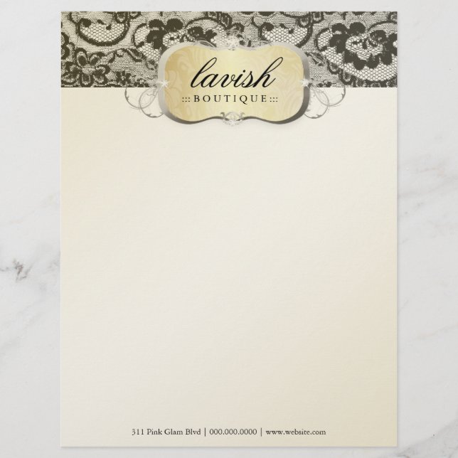 311 Lace De Luxe Gold Lace Personalised Letterhead (Front)