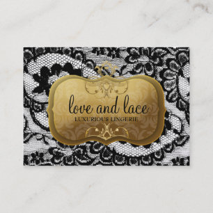 311-Lace de Luxe - Lavish Gold Plate Business Card