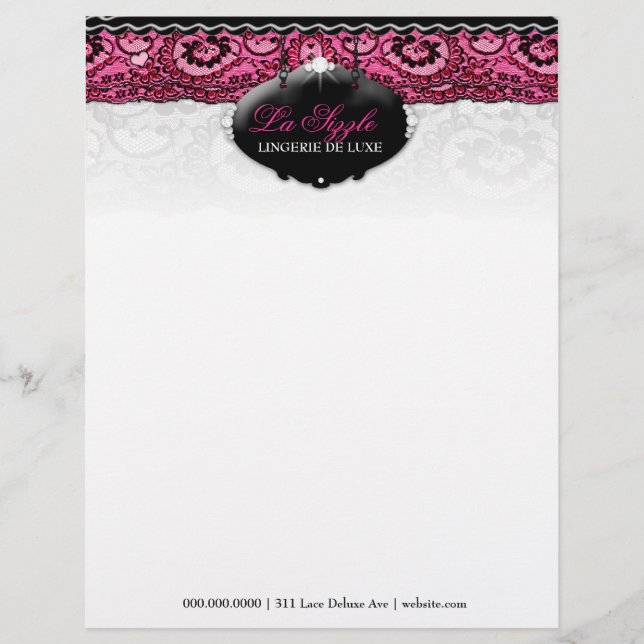 311-Lace De Luxe - Pink Diamonds Custom Letterhead (Front)