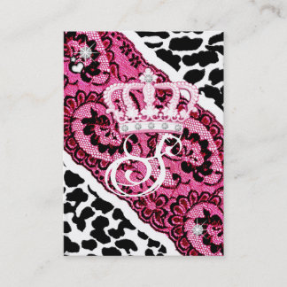 311-Lacy Leopard & Tiara Business Card