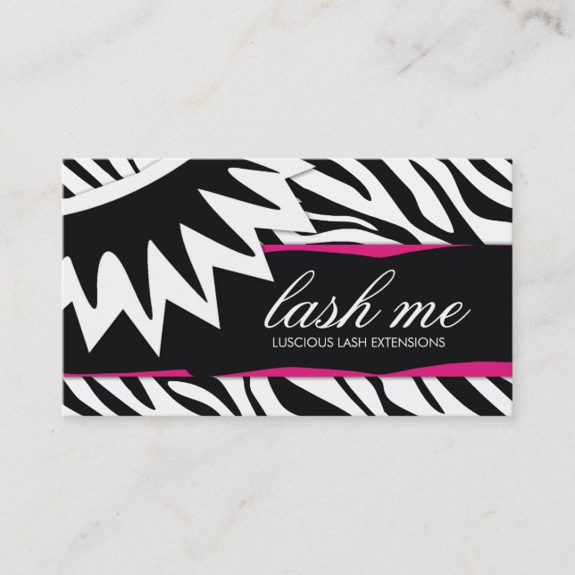 311 Lash Me Zebra Stripes Business Card (Front)