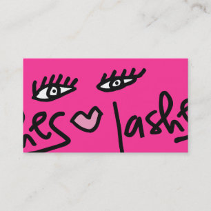 311 Lash Service Customisable Hot Pink Business Card