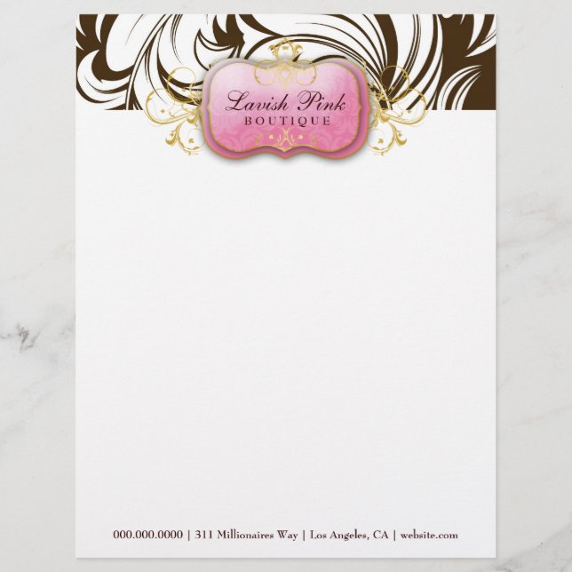 311 Lavish Pink Brown - Letterhead Template (Front)